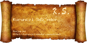Kurunczi Sándor névjegykártya