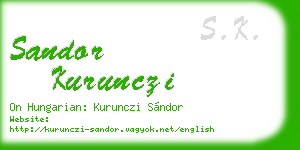 sandor kurunczi business card